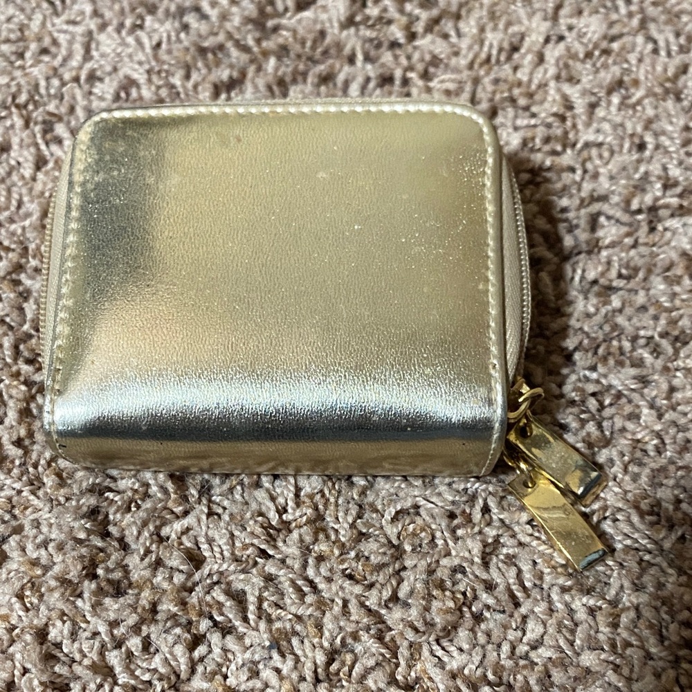 Gold Metallic Zip Wallet